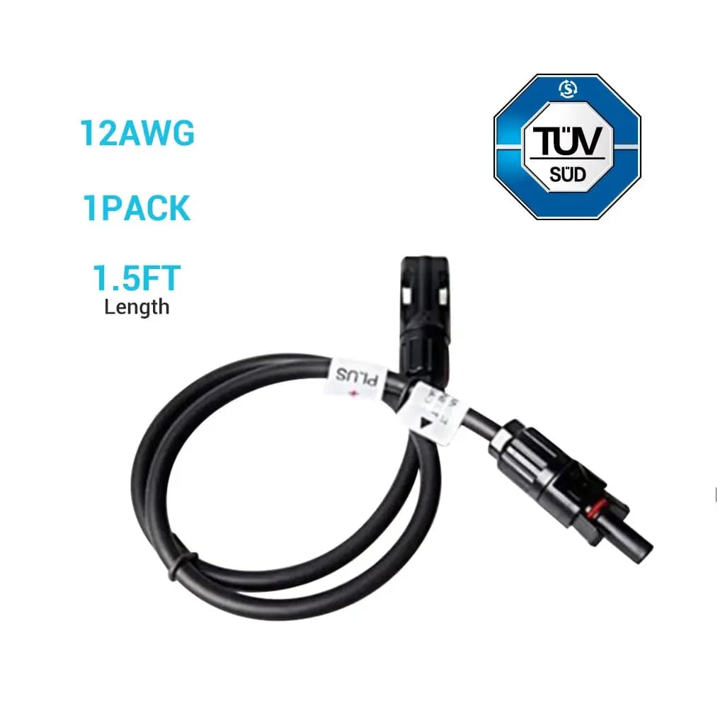 50 ft 10 AWG Solar Extension Cable Pair with MC4