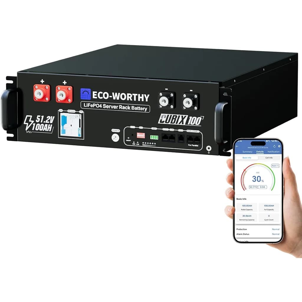 ECO-WORTHY Cubix100 48V 100Ah LiFePO4 Lithium Battery
